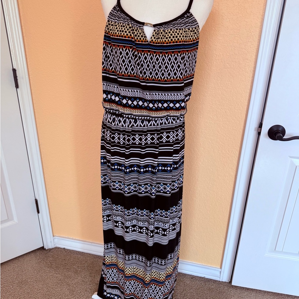 Black and White Patterned Maxi Dress